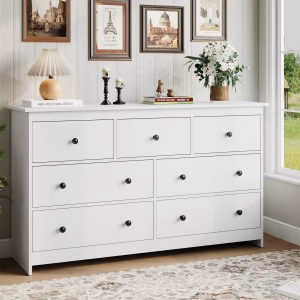 Fabric Dresser Tower with 7 Drawers – Stylish Storage Solution for Bedroom