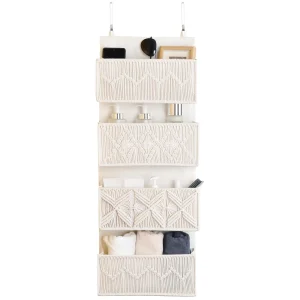 THEORY 1 PC Heavy Duty Over the Door Organizer 55x14x6.7, 6 Large Front & 12 Side Pockets